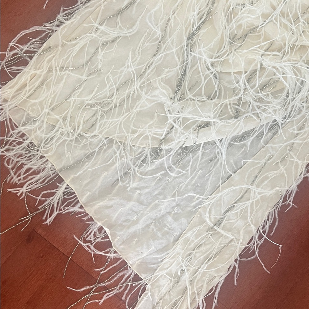 HAUTE HIPPIE FEATHERED SKIRT - Picture 3 of 11